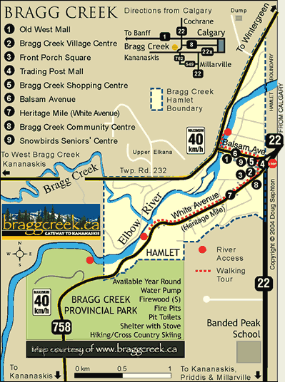 Bragg Creek Hamlet Map